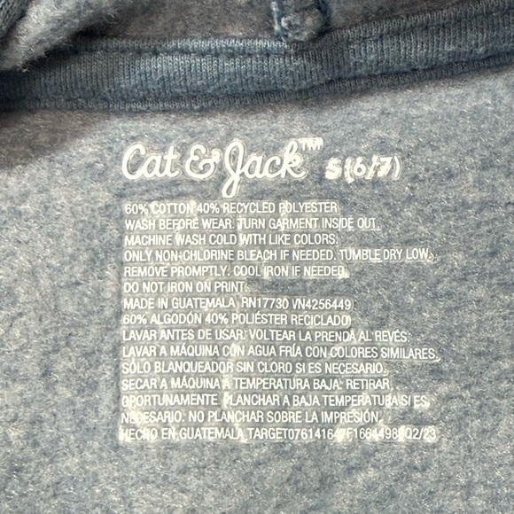Cat & Jack Blue Pullover Hoodie Sweatshirt - Boys Size Small (6/7) - Picture 13 of 13